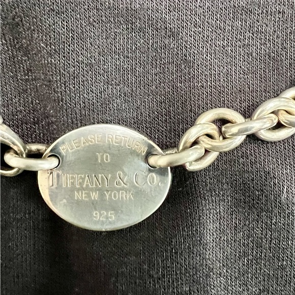 Tiffany & Co. Return to Tiffany Vintage Silver Oval Tag Choker Necklace - Picture 2 of 5